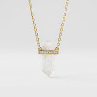 White Moonstone Necklace "Saturn"