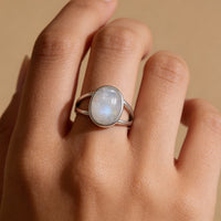 Moonstone Stone Ring “Silver Tide”