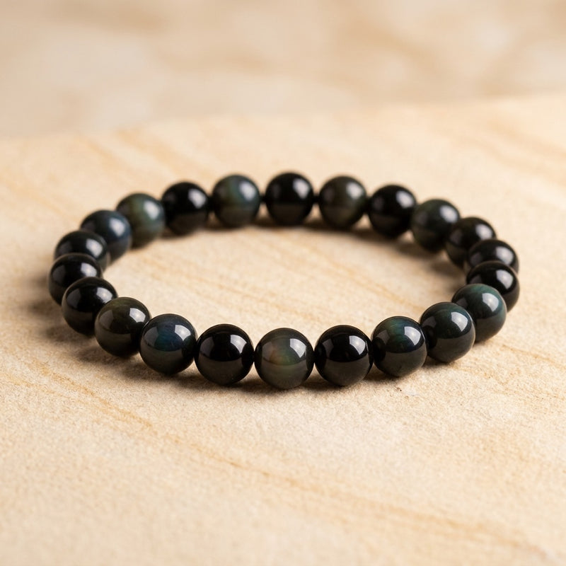 Black Obsidian Stone Bracelet “Noctaryn”