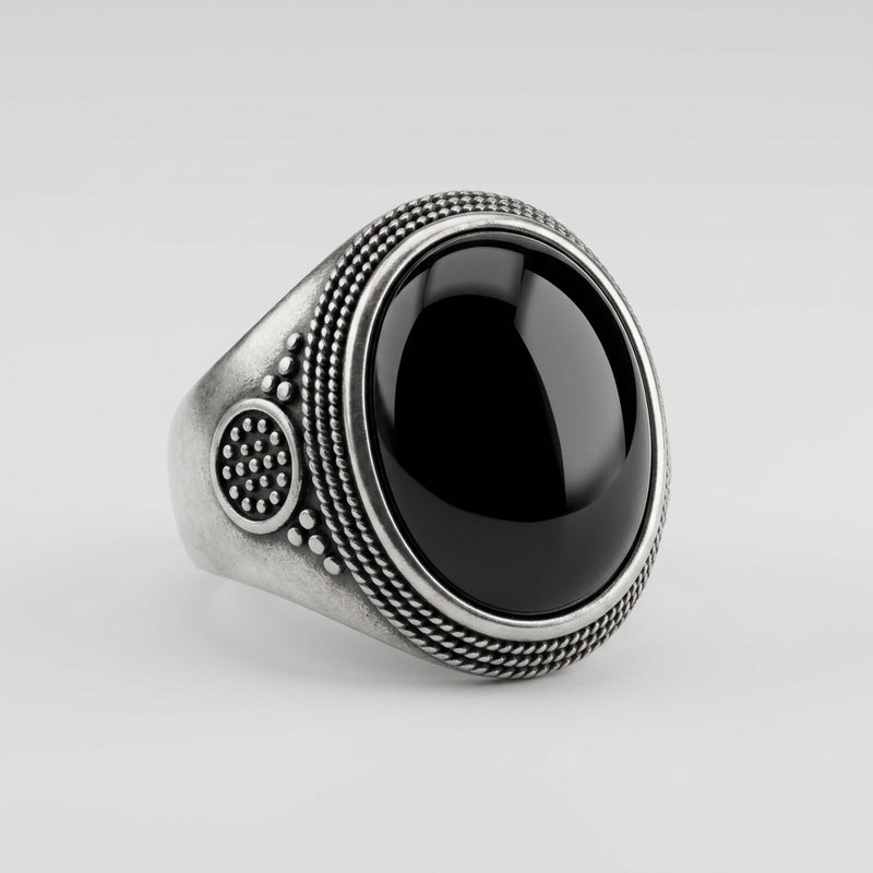 Black Onyx Ring "Kurozen"