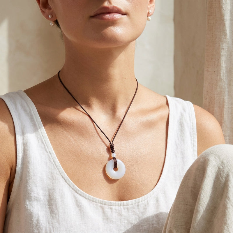 Opal Stone Pendant Orbit