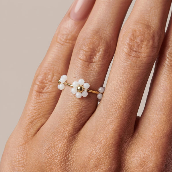 Opal Ring "Flower" adjustable