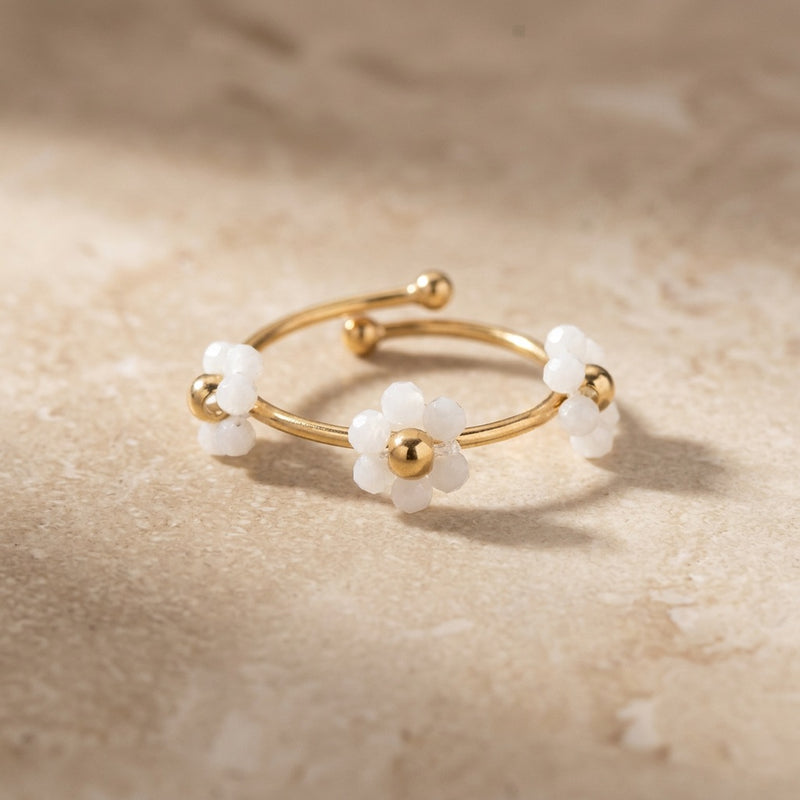 Opal Ring "Flower" adjustable