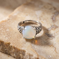 Opal Stone Adjustable Ring "Luneria Bloom"