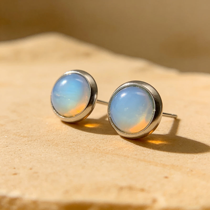 Opal Stone Stud Earrings "Orbita"