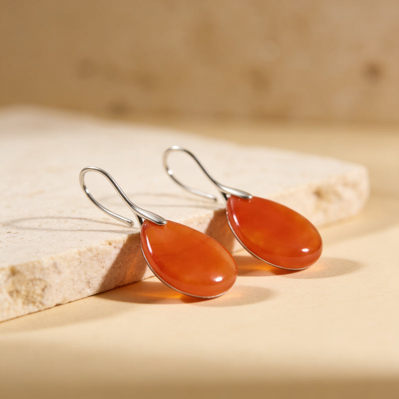 Carnelian Stone Earrings "Solvéra"
