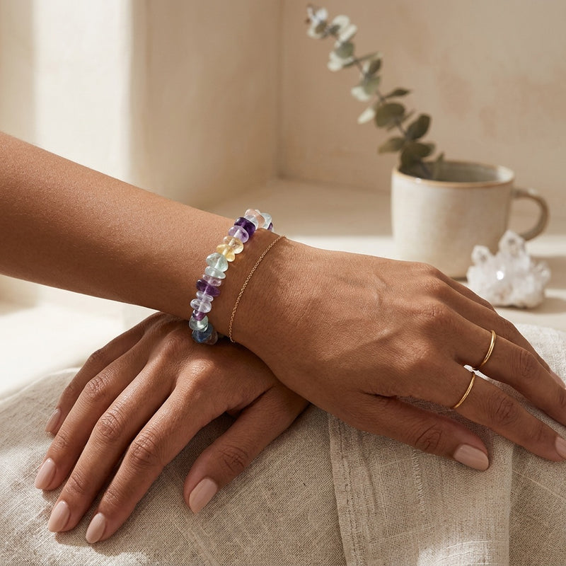 Fluorite Elastic Stone Bracelet "Nama"
