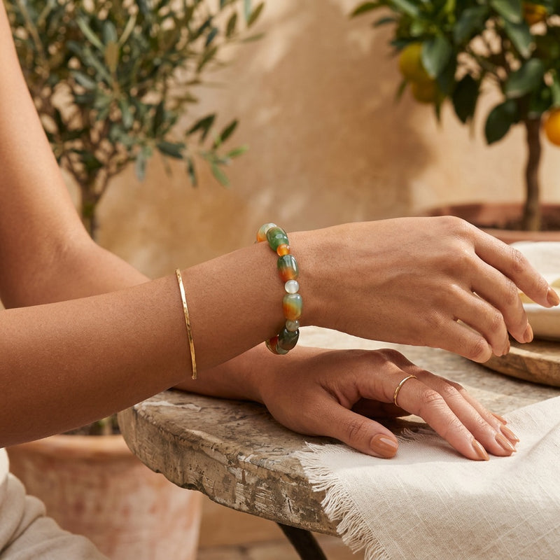 Peacock Agate Bracelet "Elyra"
