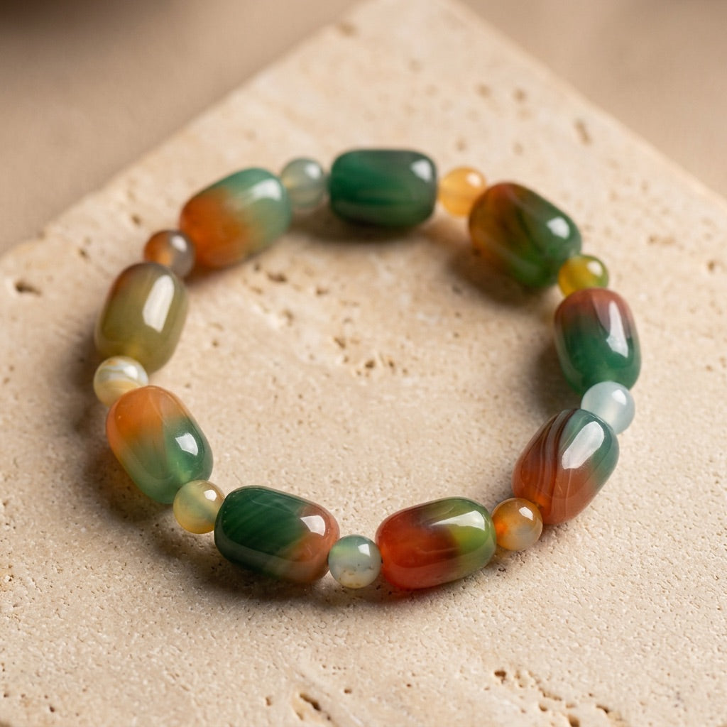 Peacock Agate Bracelet "Elyra"