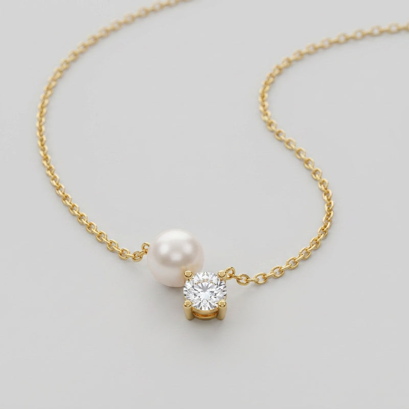 Diamond and Pearl Necklace “Serenza”