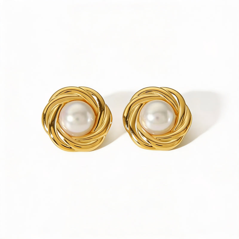 Pearl Earrings "Aurelle Orbit"