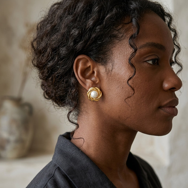 Pearl Earrings "Aurelle Orbit"