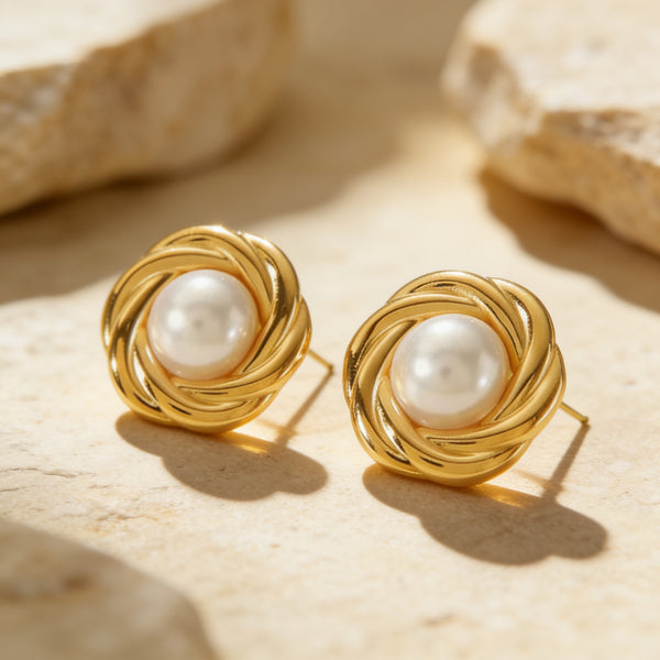 Pearl Earrings "Aurelle Orbit"