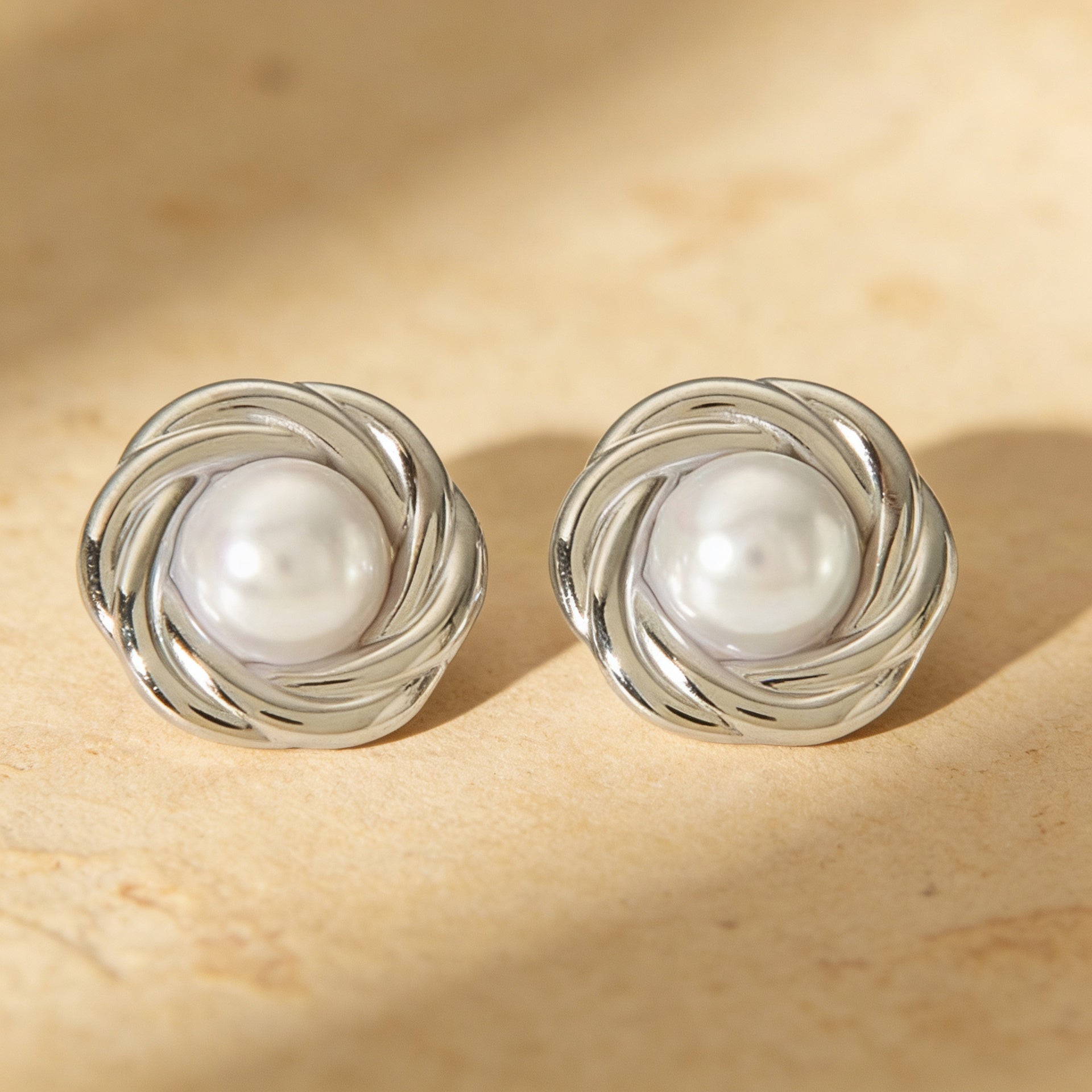 Pearl Earrings "Lunelle Weave"