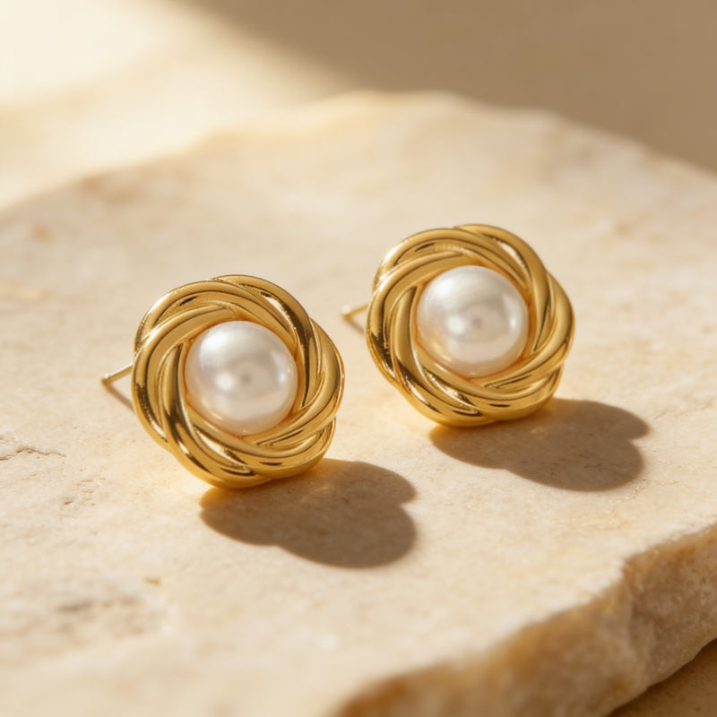 Pearl Earrings "Aurelle Orbit"