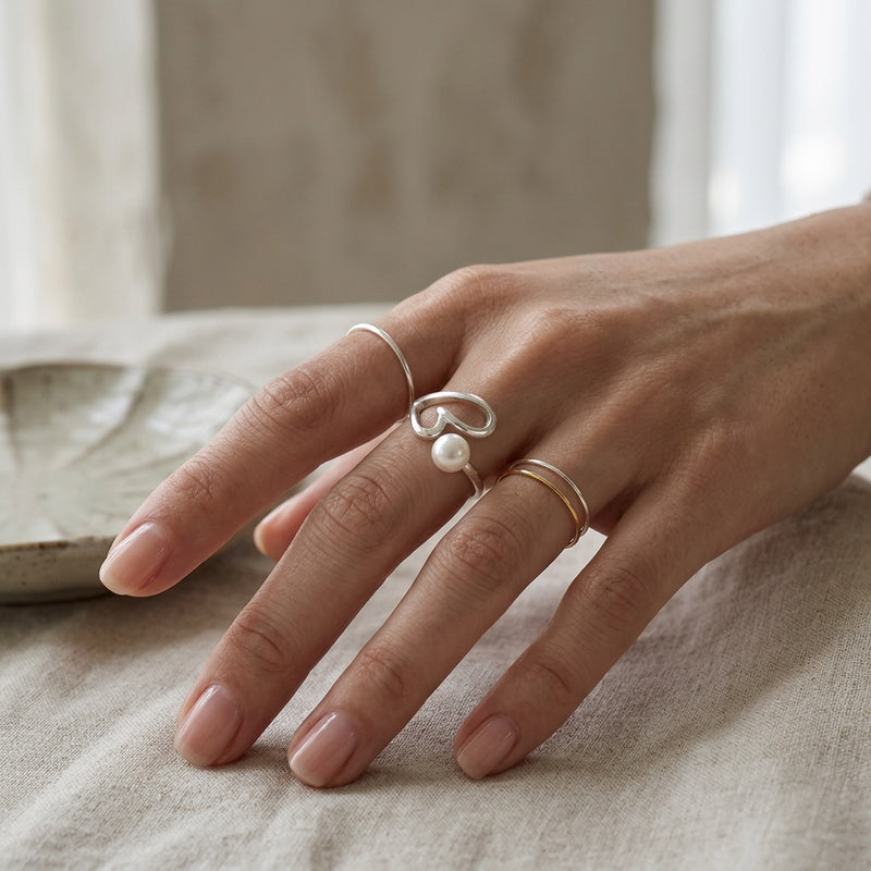 Pearl ring "4ever"