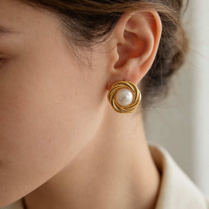 Pearl Earrings "Aurelle Orbit"