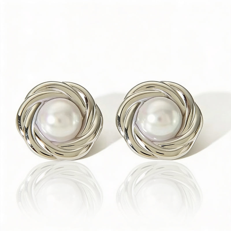 Pearl Earrings "Lunelle Weave"