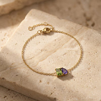 Peridot & Amethyst Stone Bracelet "Esmira"