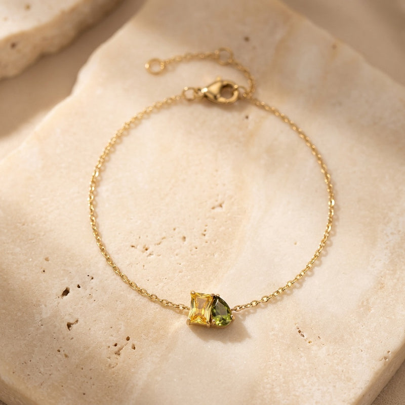 Peridot & Citrine Stone Bracelet “Esmira”