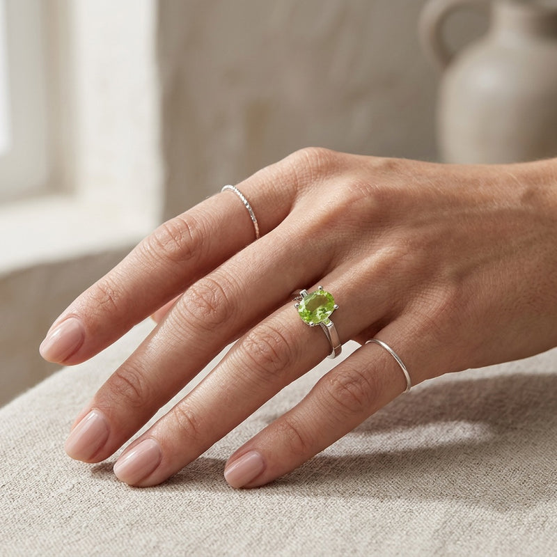 Peridot Ring silver "Cling"