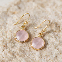 Rose Quartz Stone Earrings "Precious"