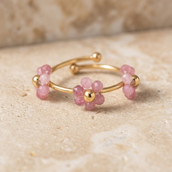 Rose Quartz Ring "Flower"