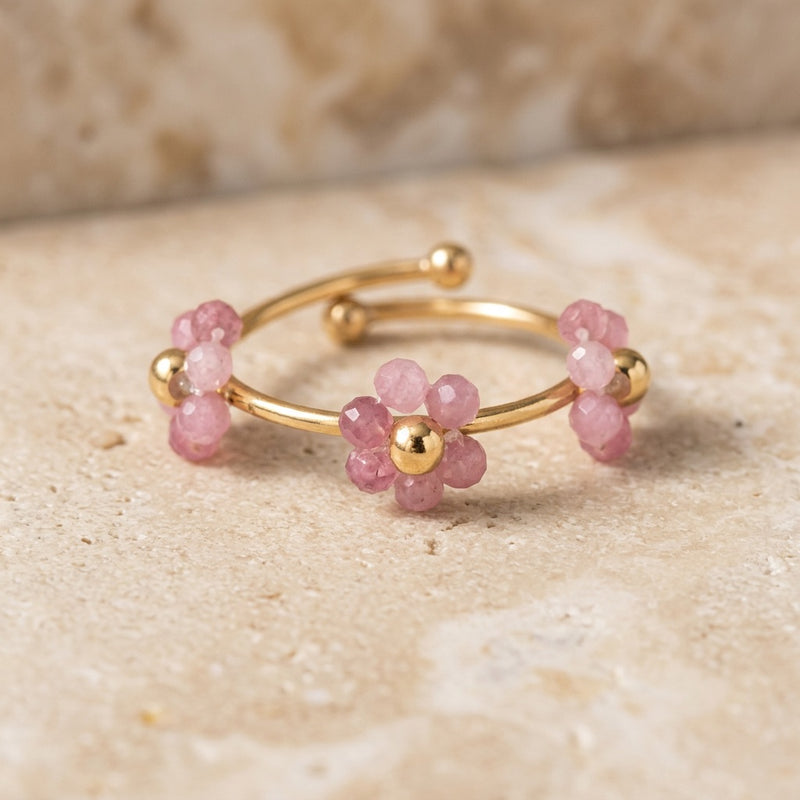 Rose Quartz Ring "Flower"