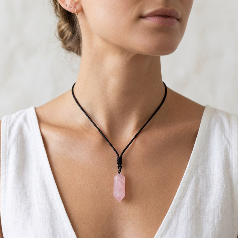 Rose Quartz Necklace "Totem"