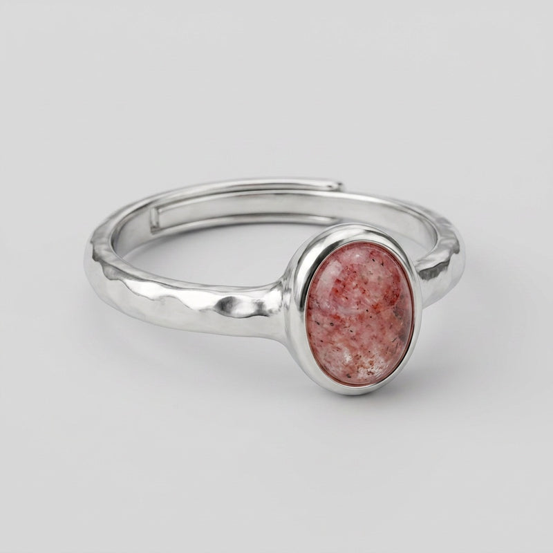Adjustable Rose Quartz Ring "Velour"