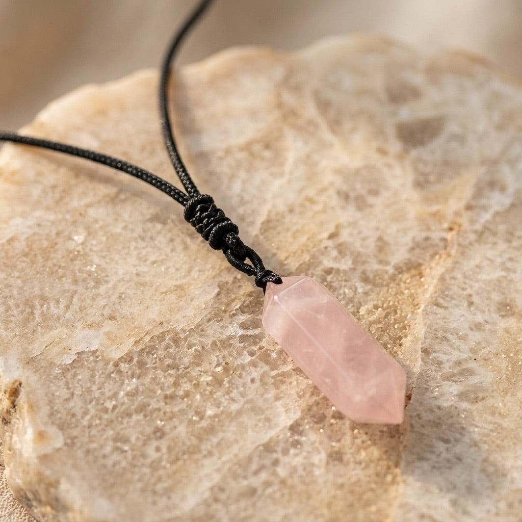 Rose Quartz Necklace "Totem"