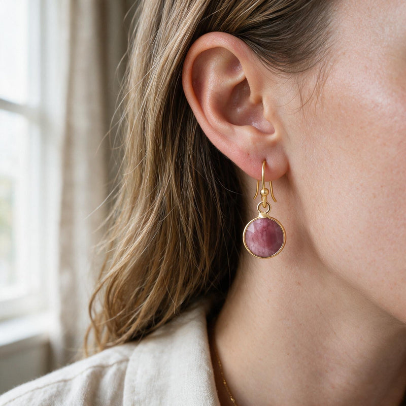 Rhodonite Stone Earrings "Precious"