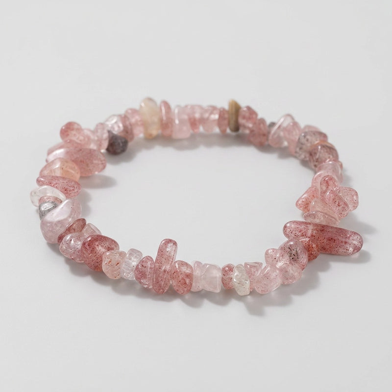 Rose Quartz Irregular Stone Bracelet "Nama"