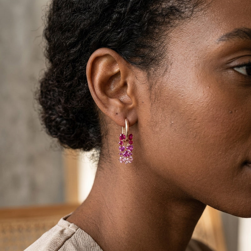 Rose Quartz Earrings "Gradient"