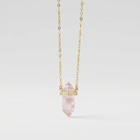 Rose Quartz Necklace "Saturn"