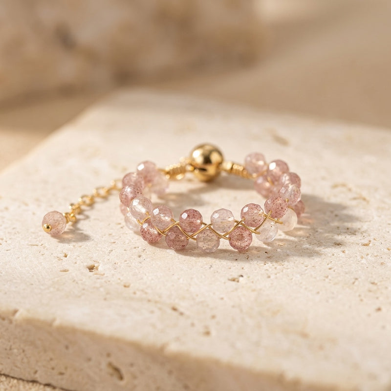 Rose Quartz Ring "Grape"