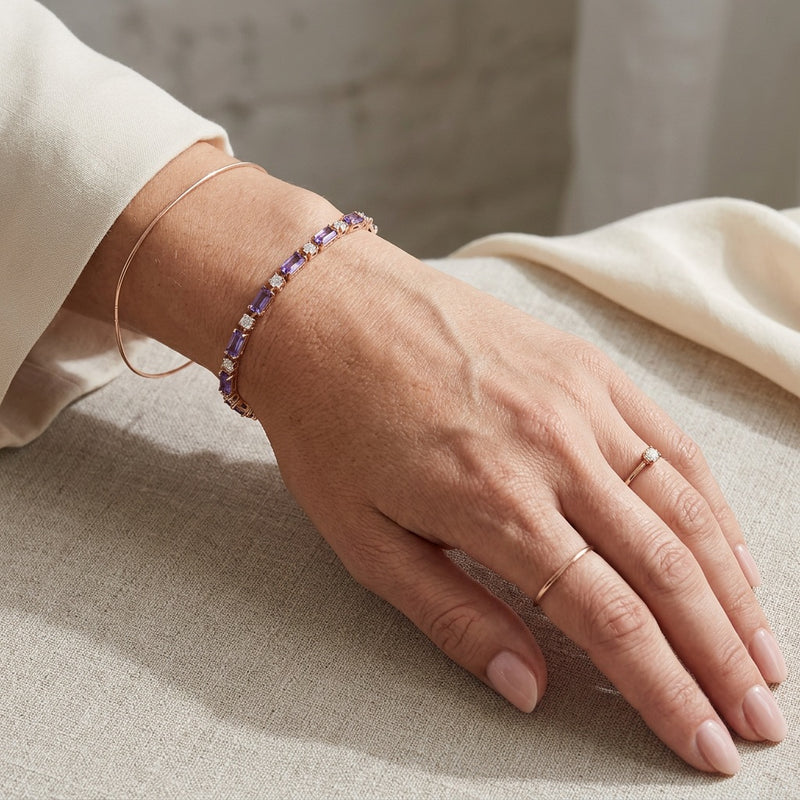 Amethyst Bracelet "Pulpor" gold/ silver