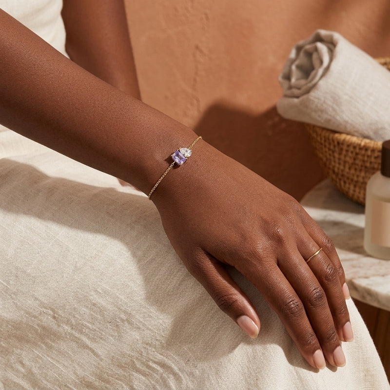 Amethyst & Diamond Stone Bracelet “Esmira”