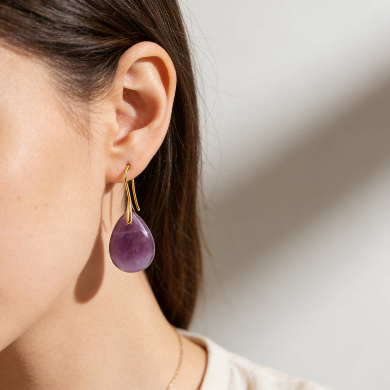 Amethyst Stone Earrings "Celestya Glow"
