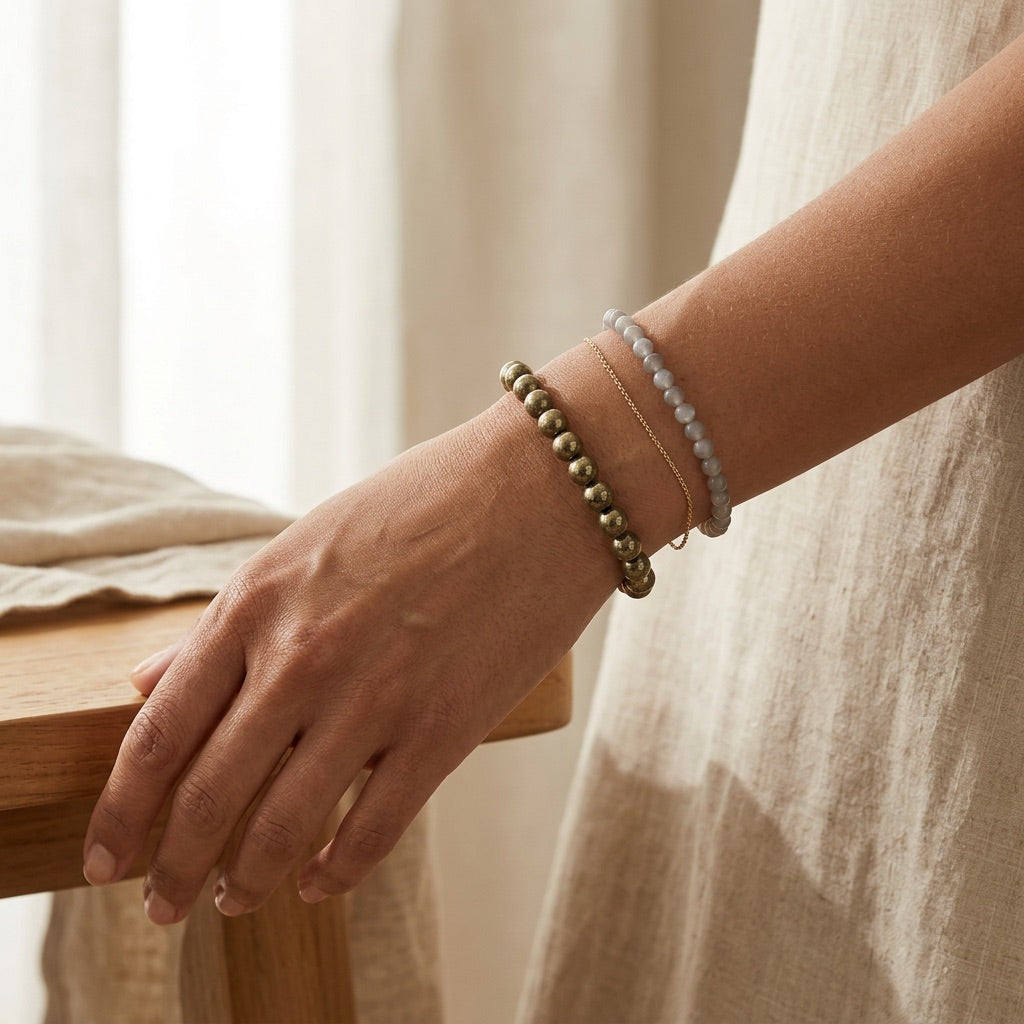 Pyrite Stone Bracelet “Iron”