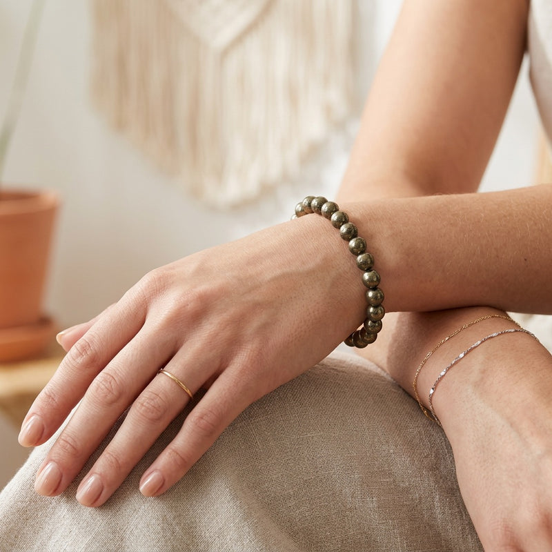Pyrite Stone Bracelet “Iron”
