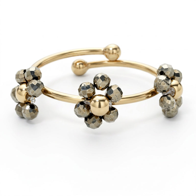 Pyrite Ring adjustable "Flower"
