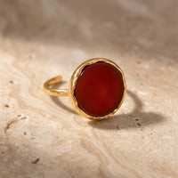 Red Agate Ring "Jupiter" adjustable