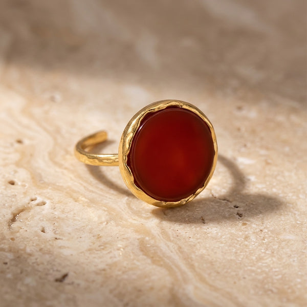 Red Agate Ring "Jupiter" adjustable