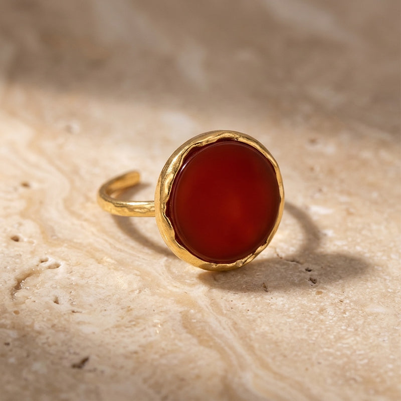 Red Agate Ring "Jupiter" adjustable