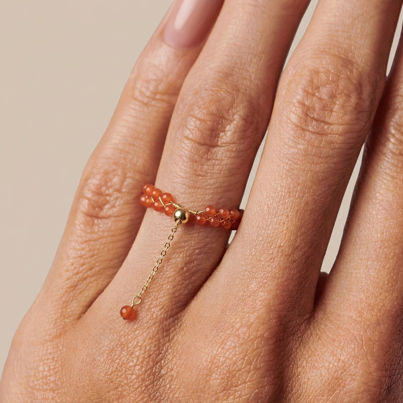 Red Agate Ring "Grape"