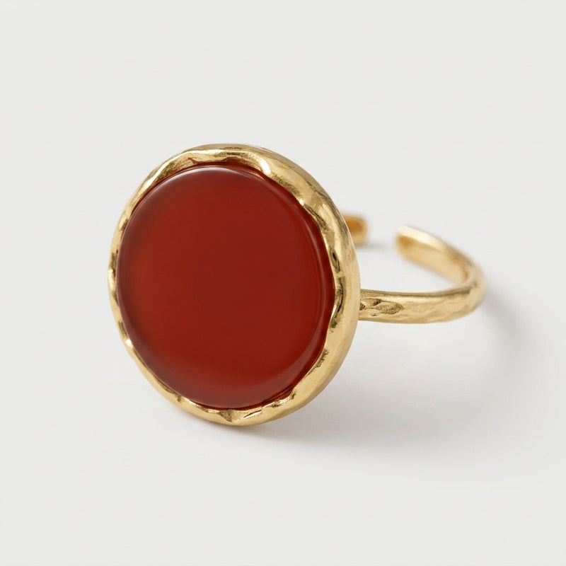 Red Agate Ring "Jupiter" adjustable
