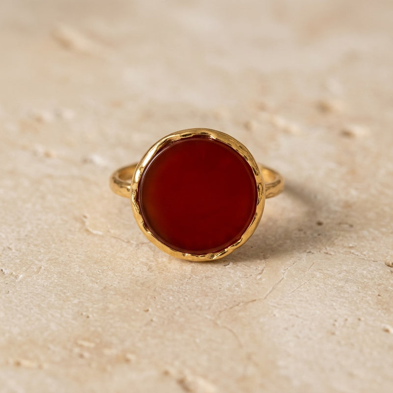Red Agate Ring "Jupiter" adjustable