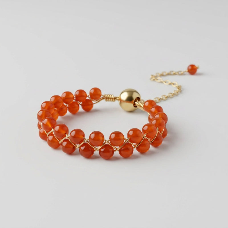 Red Agate Ring "Grape"