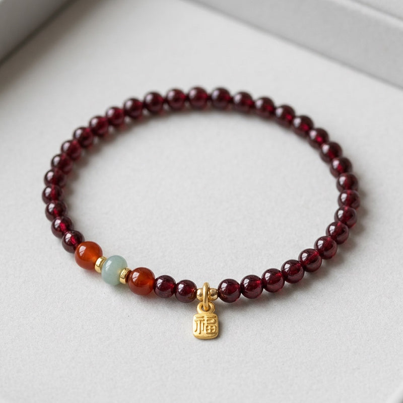 Red Garnet Bracelet “Lucky Card”